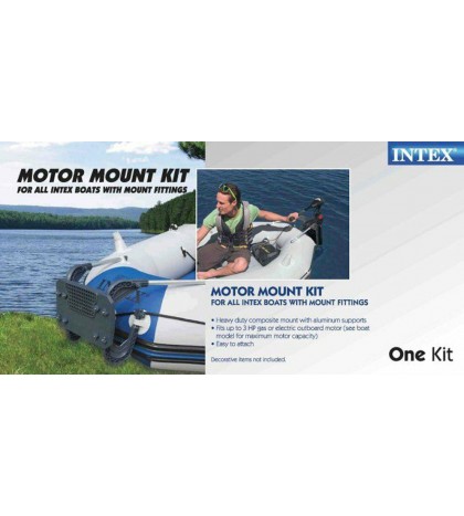 Intex Boat Mount Kit & Inflatable Raft Boat Set With Pump And Oars (2 Pack)