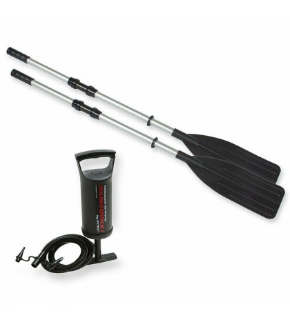 Intex Boat Mount Kit & Inflatable Raft Boat Set With Pump And Oars (2 Pack)