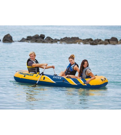 Intex Boat Mount Kit & Inflatable Raft Boat Set With Pump And Oars (2 Pack)