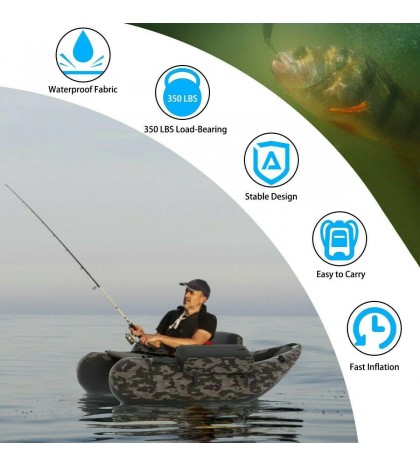 Fishing Kayak Boat Inflatable Dry Waterproof 1 Person Set Float Tube Hand Pump