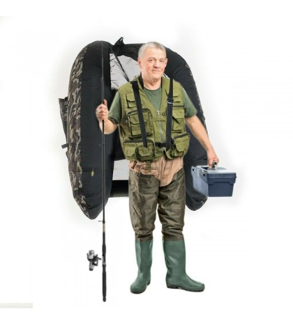 Fishing Kayak Boat Inflatable Dry Waterproof 1 Person Set Float Tube Hand Pump