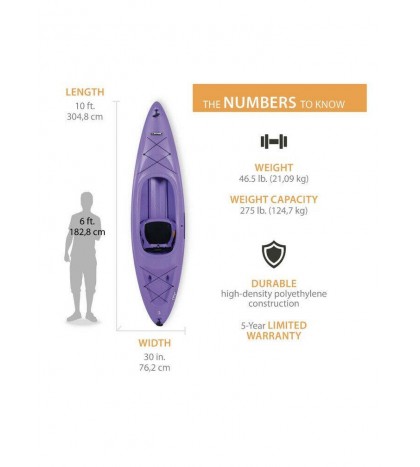 Lifetime Charger 10 ft Sit-in Kayak (Paddle Included), 90985 in prince purple