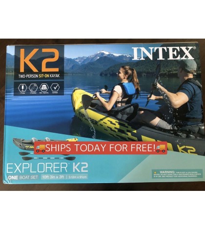 Intex Explorer K2 2-Person Inflatable Kayak Set with Oars and Pump SHIPS TODAY!!