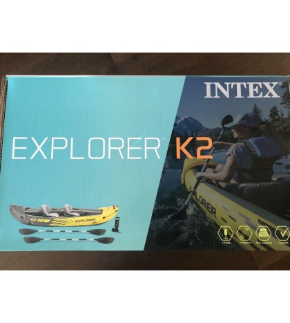 Intex Explorer K2 2-Person Inflatable Kayak Set with Oars and Pump SHIPS TODAY!!