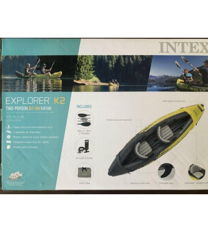 Intex Explorer K2 2-Person Inflatable Kayak Set with Oars and Pump SHIPS TODAY!!