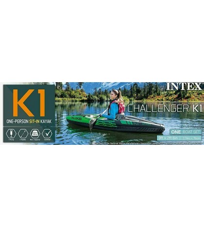 NEW STILL IN BOX Intex Challenger K1 Inflatable Kayak Set with Pump