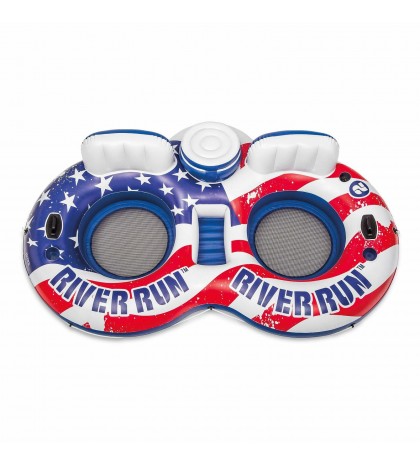 Intex American Flag 2 Person  Float w/ River Run 1 Person Tube (6 Pack)