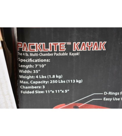 Supreme Advanced Elements Packlite Kayak Red 4 lb Multi-Chamber Packable New
