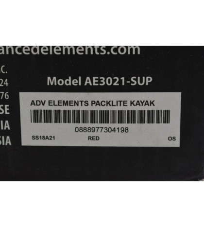 Supreme Advanced Elements Packlite Kayak Red 4 lb Multi-Chamber Packable New