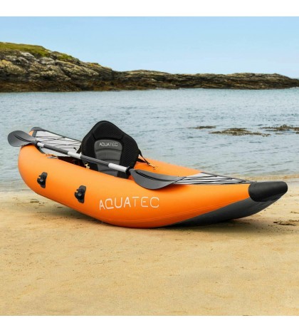 AquaTec Inflatable Kayaks [2 Sizes] | WATER SPORT BOAT With Pump, Bag & Paddles