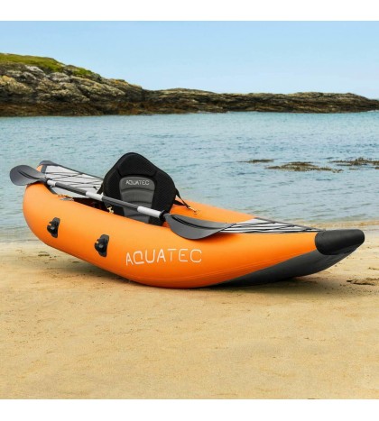 AquaTec Inflatable Kayaks [2 Sizes] | WATER SPORT BOAT With Pump, Bag & Paddles