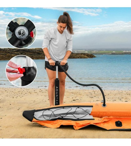 AquaTec Inflatable Kayaks [2 Sizes] | WATER SPORT BOAT With Pump, Bag & Paddles