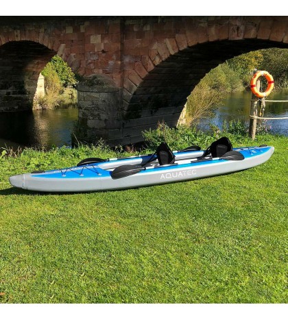 AquaTec Inflatable Kayaks [2 Sizes] | WATER SPORT BOAT With Pump, Bag & Paddles