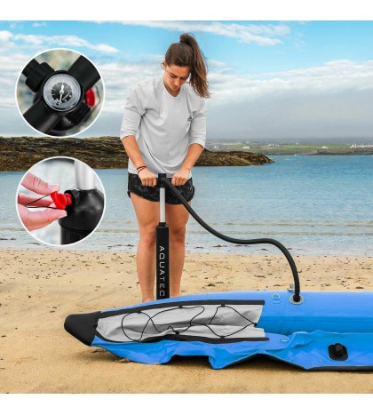 AquaTec Inflatable Kayaks [2 Sizes] | WATER SPORT BOAT With Pump, Bag & Paddles