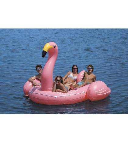 Solstice The Biggest Giant Flamingo Inflatable Island for Lakes Fits 4+Adults