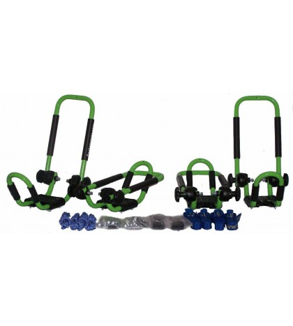 2 Sets Green Folding Roof Kayak J-Style Racks PK-KR FOLD Green2