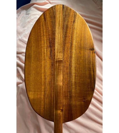 Slightly Curly Koa Paddle with Oversized Blade - Hawaiian Outrigger Cano