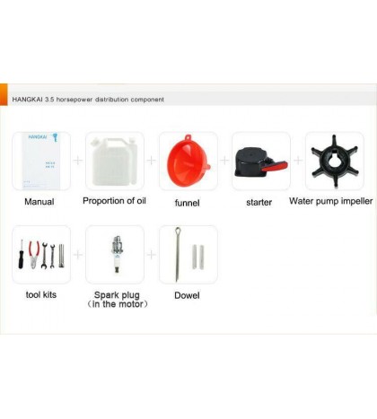 Boat 2-Stroke 3.5HP Outboard Motor Fishing Boat Engine,Water Cooling System