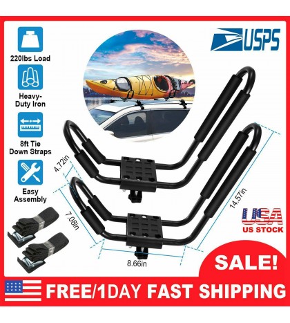 1/2/4Pair Canoe Boat Kayak Roof Rack Kayak Carrier Car Truck Top Mount J Bar