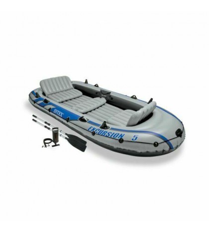 Intex 68325EP Excursion 5 Person Boat Set With Electric Portable Air Pump