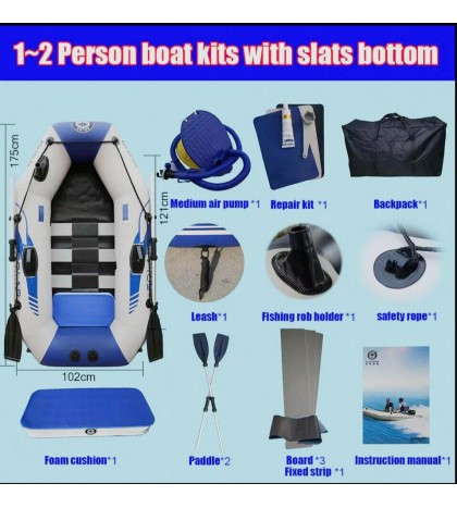 PVC inflatable boat 3 layer inflatable fishing wear-resistant 2-6 Person Kayak