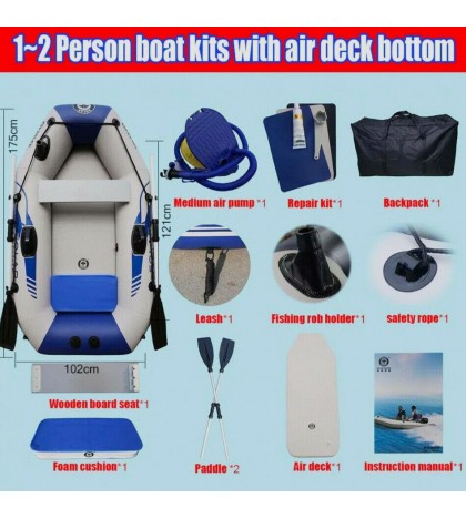 PVC inflatable boat 3 layer inflatable fishing wear-resistant 2-6 Person Kayak