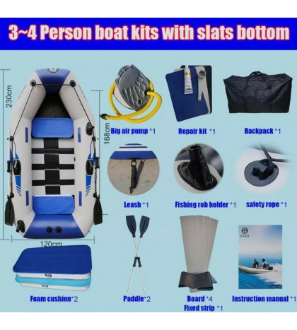 PVC inflatable boat 3 layer inflatable fishing wear-resistant 2-6 Person Kayak