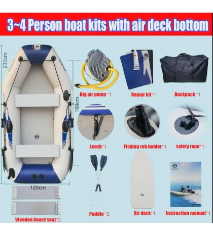 PVC inflatable boat 3 layer inflatable fishing wear-resistant 2-6 Person Kayak