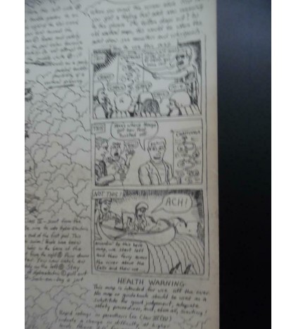 1979 William Nealy Chattooga River Whitewater Paddling Cartoon Map 1st Vintage