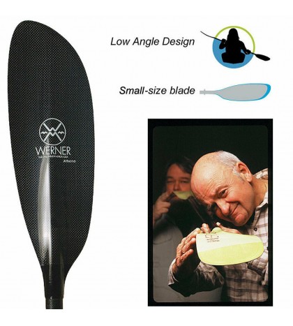 Werner Athena Straight Shaft Carbon Kayak Paddle