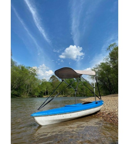 Grey 2' by 5' Canoe / Kayak Sun Shade/Canopy by Cypress Rowe Outfitters