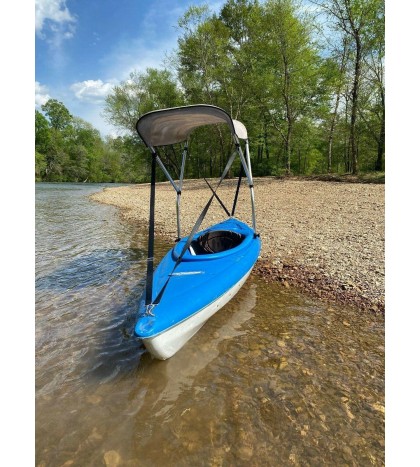 Grey 2' by 5' Canoe / Kayak Sun Shade/Canopy by Cypress Rowe Outfitters