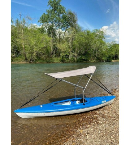 Grey 2' by 5' Canoe / Kayak Sun Shade/Canopy by Cypress Rowe Outfitters