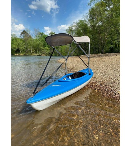 Grey 2' by 5' Canoe / Kayak Sun Shade/Canopy by Cypress Rowe Outfitters