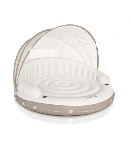 Intex Inflatable Canopy Island Float & Bestway Tropical Breeze 6 Person Float