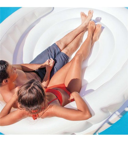 Intex Inflatable Canopy Island Float & Bestway Tropical Breeze 6 Person Float