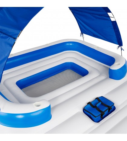 Intex Inflatable Canopy Island Float & Bestway Tropical Breeze 6 Person Float