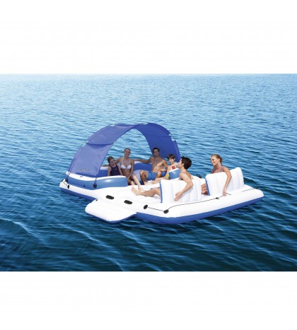 Intex Inflatable Canopy Island Float & Bestway Tropical Breeze 6 Person Float