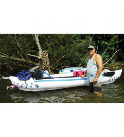 Sea Eagle 370 Pro 3 Person Inflatable Kayak Boat Canoe with Paddles (For Parts)