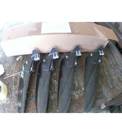 KAYAK RUDDER, ULTRALIGHT CARBON  FOILED BLADE, ONNO p-41 with Ergo foot controls