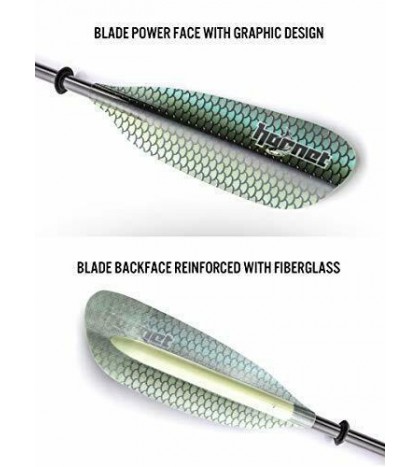 Graphic Fiberglass Kayak Paddle- Ideal for Touring, Fishing and Green Scales