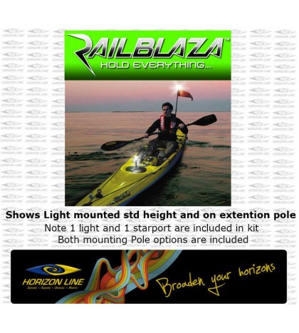 Railblaza Visibility Kit Light Flag Fishing Railblazer led safety Kayak navilux