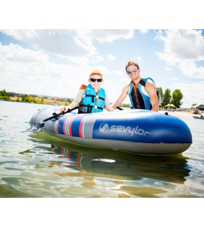 NEW SEVYLOR Colossus 2 Person Inflatable 14 Guage PVC Boat Raft w/ Oars
