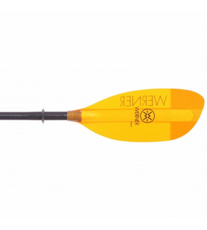 Werner Shuna Fiberglass Straight Shaft Kayak Paddle Translucent Amber 215cm