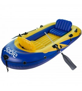 Inflatable Excursion Boat Set For Fish Rod Holders, Pump & 2 Oars - SA-HF024