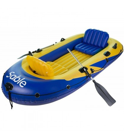 Inflatable Excursion Boat Set For Fish Rod Holders, Pump & 2 Oars - SA-HF024