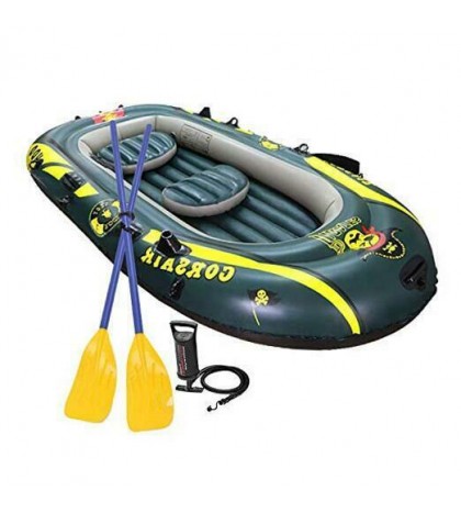 Inflatable Boat Set for 3 Person - Inflatable Raft Boat Set with Pump and Oars