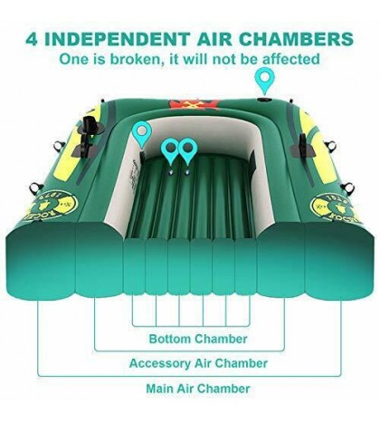 Inflatable Boat Set for 3 Person - Inflatable Raft Boat Set with Pump and Oars