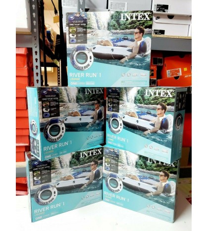 Lot of 5 - Intex River Run I 1 Person Inflatable Lounge Water Tube Float 58825DS