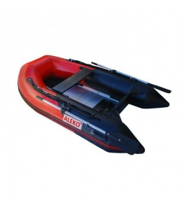 ALEKO Inflatable Raft Pontoon Boat With Aluminum Floor 8ft 4Inch Red/Black